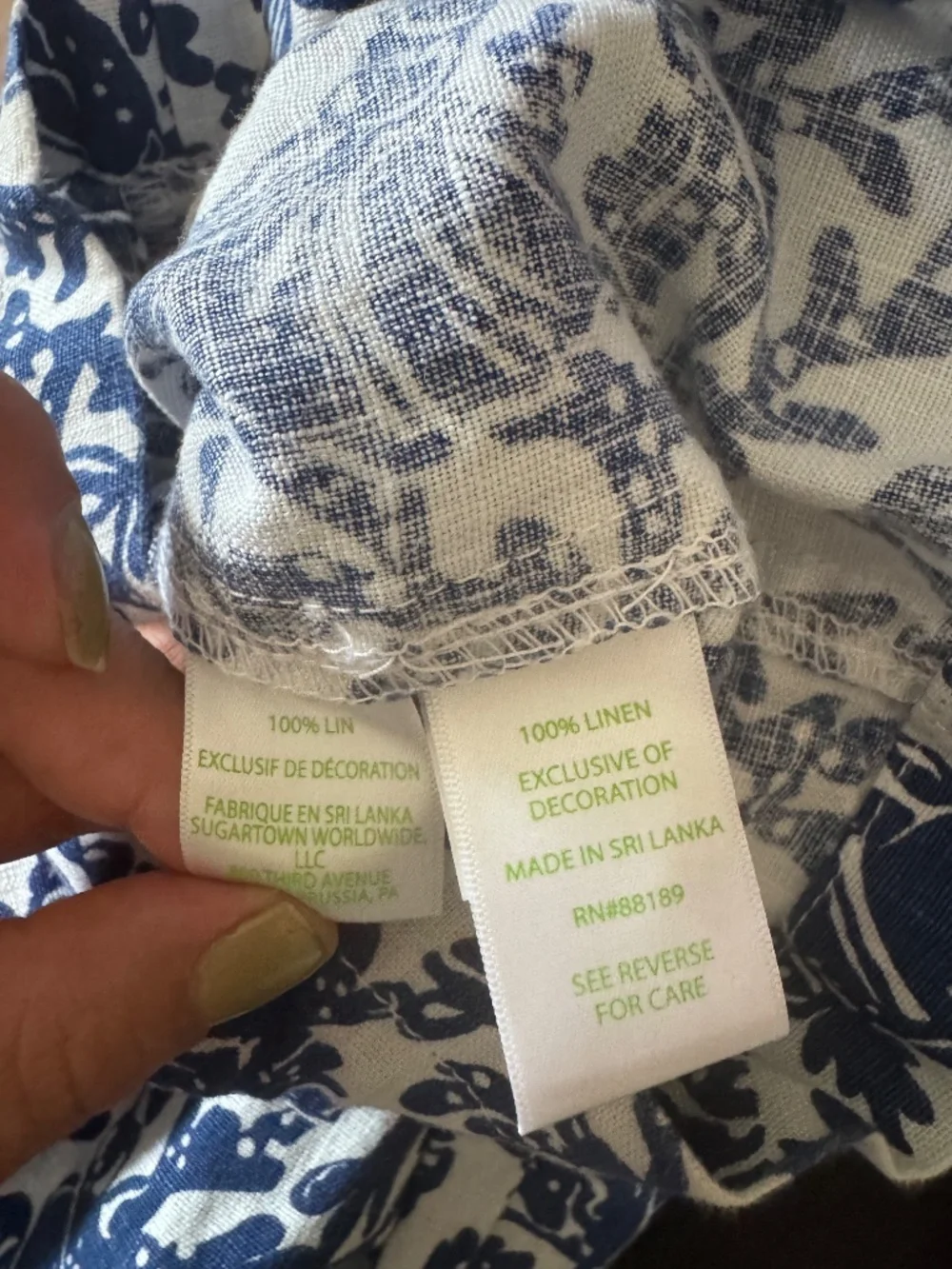 Lilly Pulitzer Beach Linen Palazzo Pants in Blue and White Pattern Size Small - Picture 9 of 9